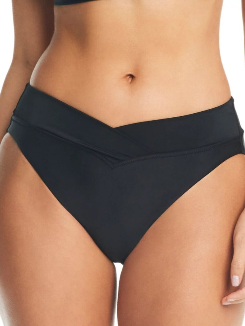 Bar III Women's Size XS Black V-Waist High-Leg Bikini Bottoms NWT